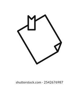 Icono de bloc de notas Arte de línea delgada aislado