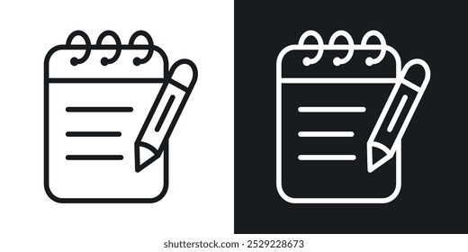 Notepad icon in Thin line black color. flat simple vector symbols illustration.