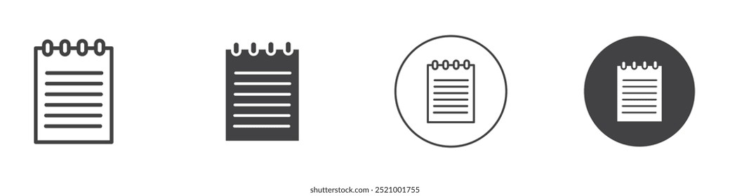 Notepad icon thin line illustration