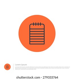 notepad icon thin line for web and mobile, modern minimalistic flat design. Vector outline icon and offset colour on light white background. vector illustration