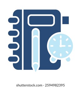 Notepad Icon Two Color Style. Vector Illustration For Graphic Design