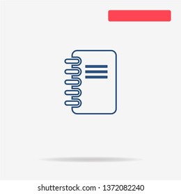 Notepad icon. Vector concept illustration for design.