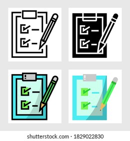 Notepad icon vector design in filled, thin line, outline and flat style.