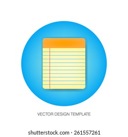 Notepad icon. Vector design template