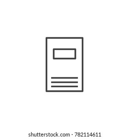 Notepad icon vector, education or cheklist elemen