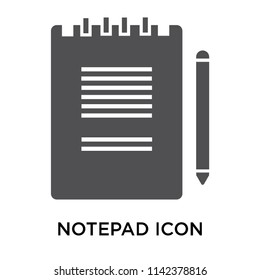 Notepad icon vector isolated on white background for your web and mobile app design, Notepad logo concept