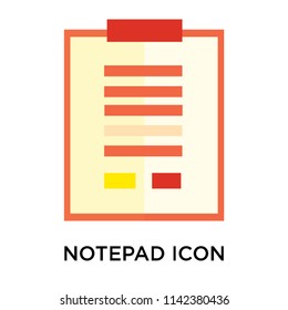Notepad icon vector isolated on white background for your web and mobile app design, Notepad logo concept
