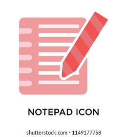 Notepad icon vector isolated on white background for your web and mobile app design, Notepad logo concept