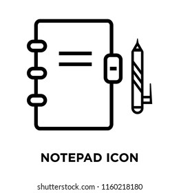 Notepad icon vector isolated on white background, Notepad transparent sign , linear symbol and stroke design elements in outline style