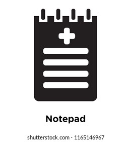 Notepad icon vector isolated on white background, Notepad transparent sign , medical health symbols
