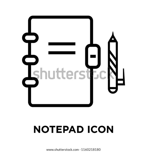 Notepad Icon Vector Isolated On White Stock Vector Royalty Free