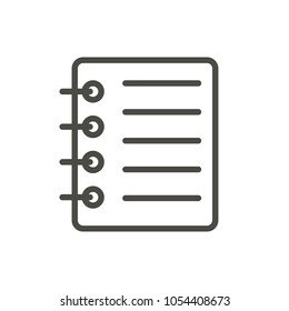 Notepad icon vector. Line business note symbol. Trendy flat outline ui sign design. Thin linear graphic pictogram for web site, mobile application. Logo illustration. Eps10.