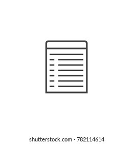 Notepad icon vector, paper or page