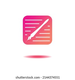 Notepad icon.Button illustration 3D design.Premium vector.