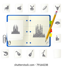 Notepad with icons
