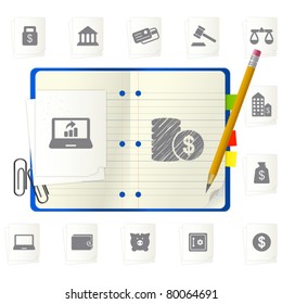 Notepad with icons