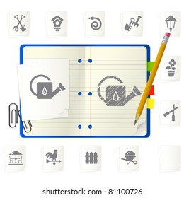 Notepad with icons