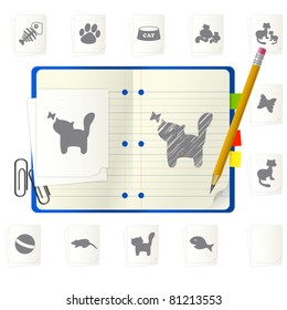 Notepad with icons