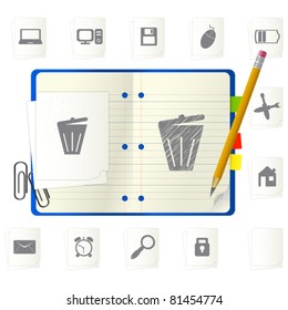 Notepad with icons