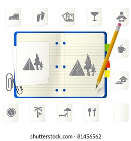 Notepad with icons
