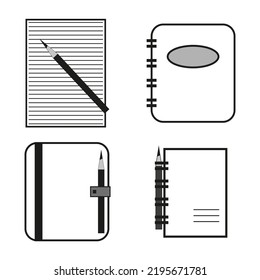 Notepad icons. Organizer diary. Vector illustration. stock image.