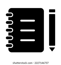 Notepad icons. Pen and page. Vector clipart isolated on transparent background.
