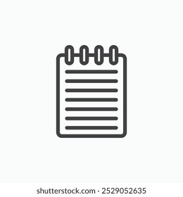 Notepad icons set. filled and line illustration