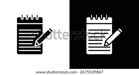 Notepad icons, simple illustration graphic doodle black design