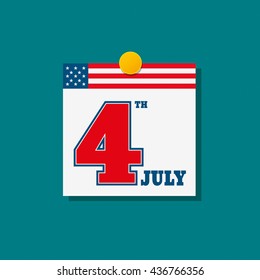 notepad of independence day 4 th july. happy independence day. vector illustration.