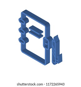 Notepad isometric left top view 3D icon