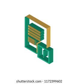 Notepad isometric left top view 3D icon