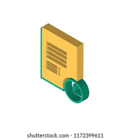 Notepad isometric left top view 3D icon