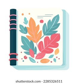 hoja de notas en el icono de cubierta aislado