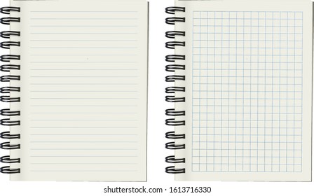 Notepad in a line, notepad in a cage. MOCKUP Chancery, Vector Illustration