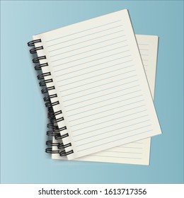 Notepad in a line, notepad in a cage. MOCKUP Chancery, Vector