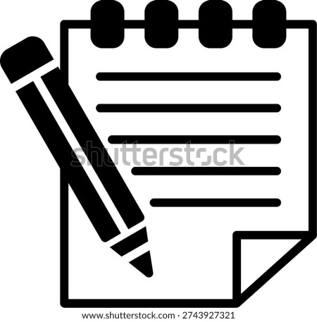 Notepad Line Fill Style Icon