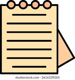 Notepad Line Filled Vector Icon Design