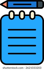 Notepad Line Filled Vector Icon Design