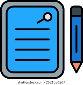 Notepad Line Filled Vector Icon Design