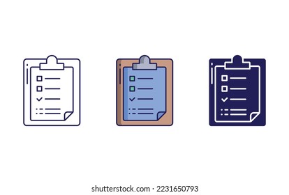 Notepad line and glyph icon isolated on white background, Test vector illustration