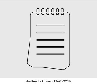 Notepad line Icon on Gray Background