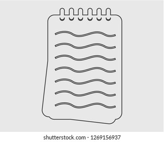 Notepad line Icon on Gray Background