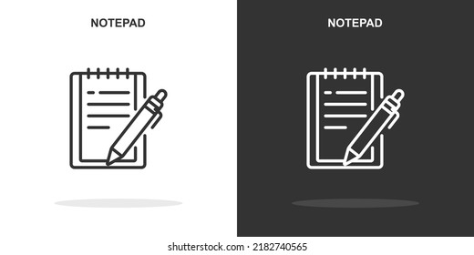 icono de línea de bloc de notas. Estilo de contorno simple.signo lineal de bloc de notas. Ilustración vectorial aislada en fondo blanco. EPS de trazo editable 10