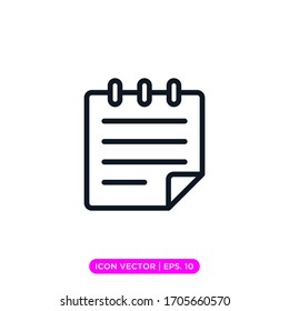 Notepad line icon vector design template with editable stroke