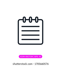 Notepad line icon vector design template with editable stroke