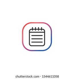Notepad  - Line Vector Icon