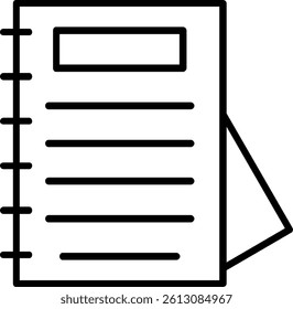 Notepad Line Vector Icon Design