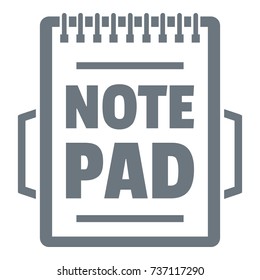 Notepad logo. Vintage illustration of notepad vector logo for web