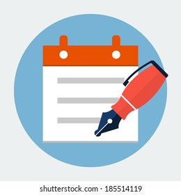 Notepad with nib pen 