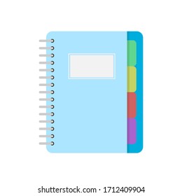 Notepad Or Notebook Or Binder Book Vector Illustration On White Background. 
Flat Design Style. Modern Style Illustration. EPS10 Editable.